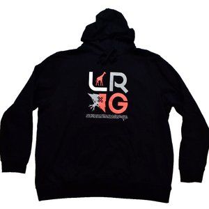 Lifted Research Group Mens LRG Black Stacked Graphic Black Hoodie New 4XL